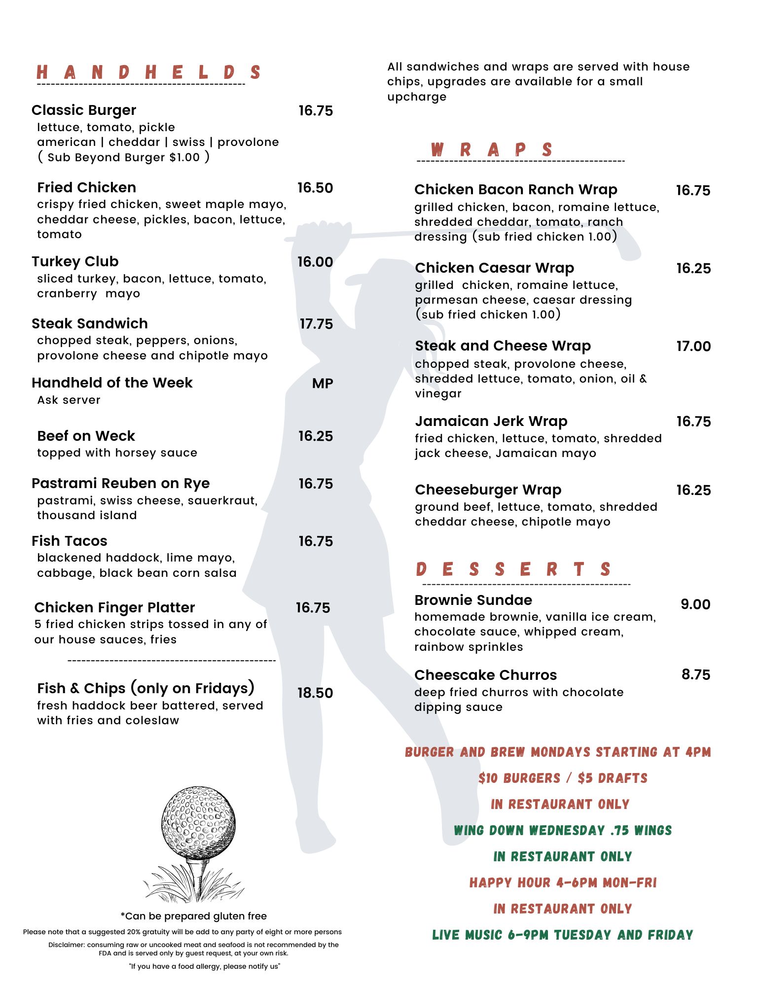 Two Nines Kitchen and Bar Menu