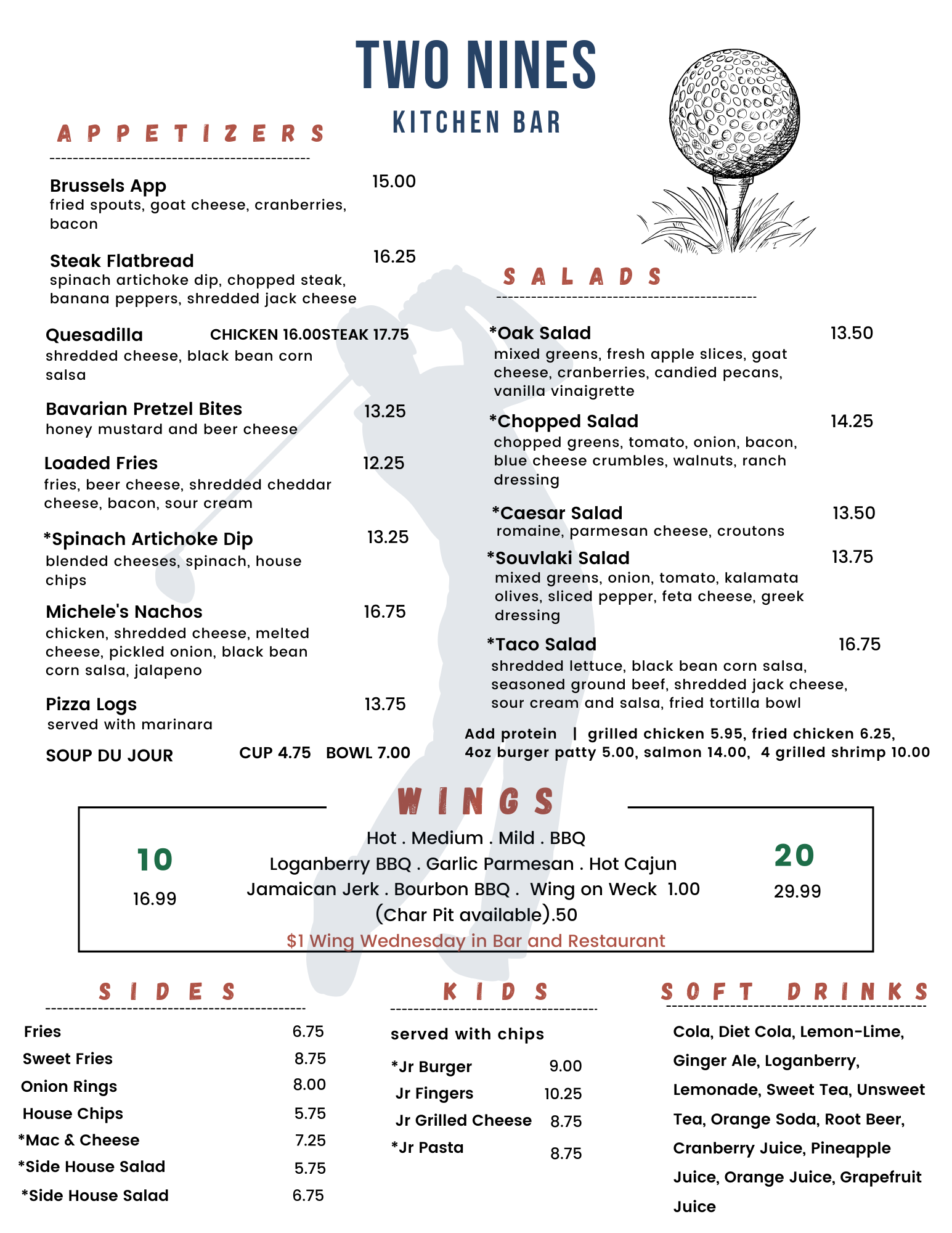 Two Nines Kitchen and Bar Menu